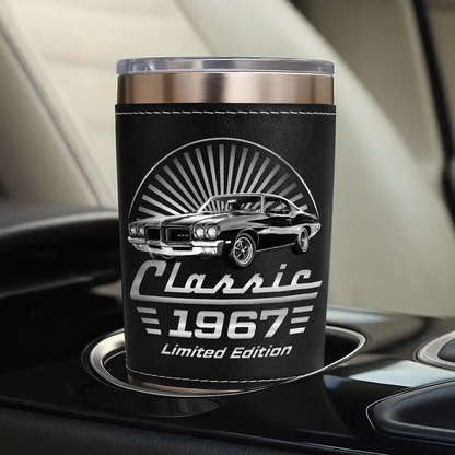 Custom Photo Classic Car Limited Edition - Personalized Leather Tumbler