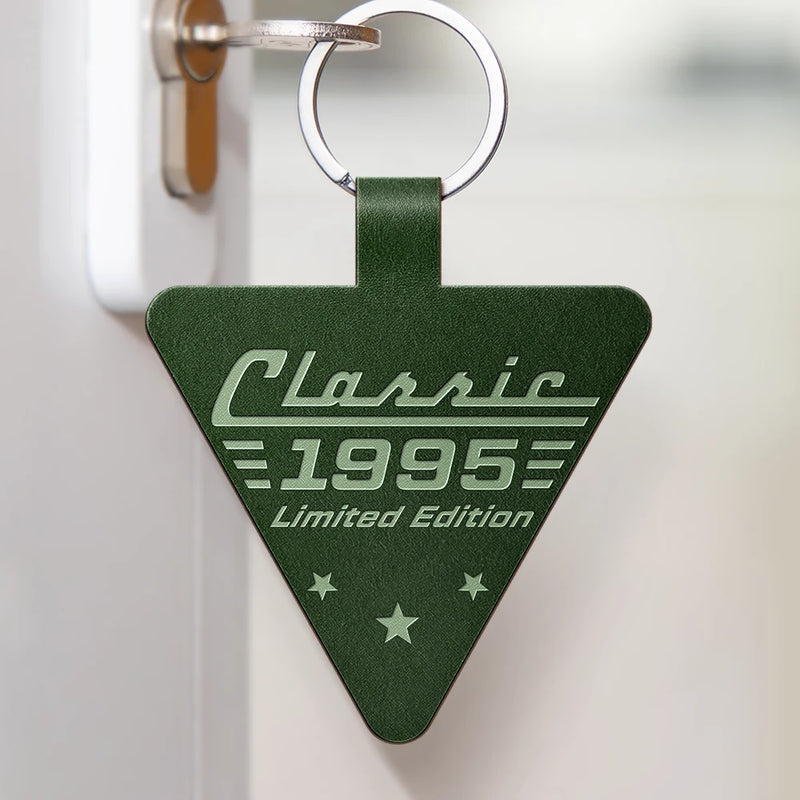 Classic Year Limited Edition - Personalized Custom Shaped Leather Keychain