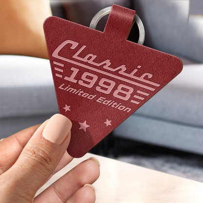 Classic Year Limited Edition - Personalized Custom Shaped Leather Keychain