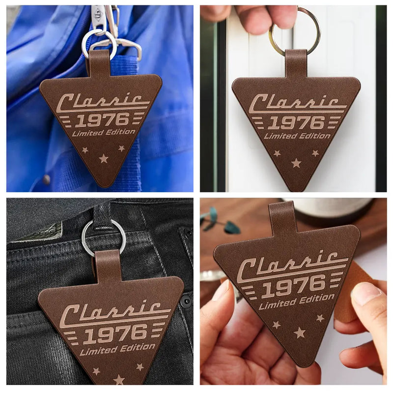 Classic Year Limited Edition - Personalized Custom Shaped Leather Keychain