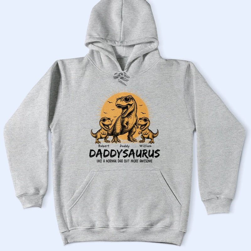 Cool Dinosaur Retro Yellow Vintage Daddysaurus - Personalized T Shirt