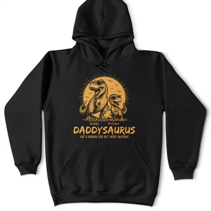 Cool Dinosaur Retro Yellow Vintage Daddysaurus - Personalized T Shirt
