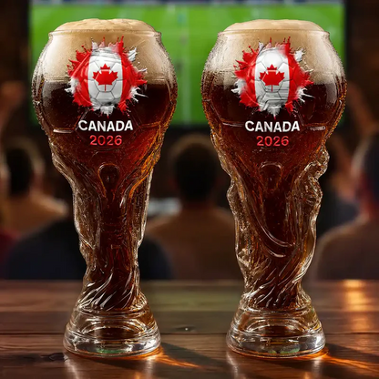 Country Flags Soccer Ball - Personalized Beer Glass