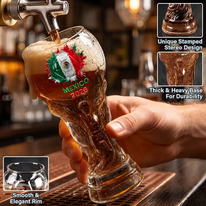 Country Flags Soccer Ball - Personalized Beer Glass