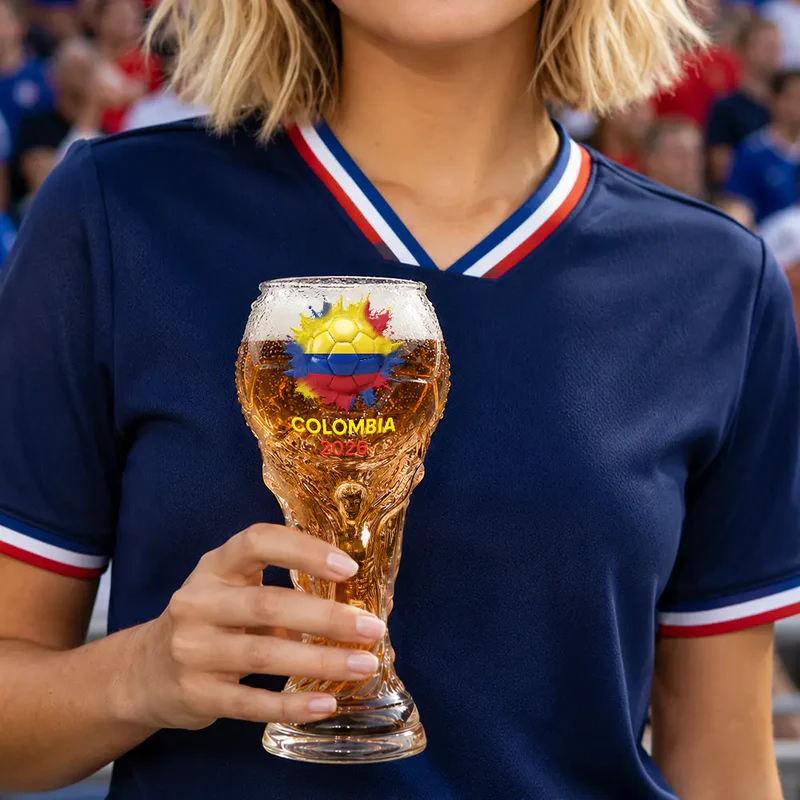 Country Flags Soccer Ball - Personalized Beer Glass
