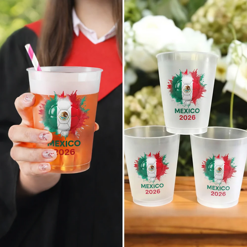 Country Flags Soccer Ball - Personalized Frosted Cups