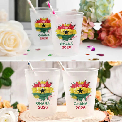 Country Flags Soccer Ball - Personalized Frosted Cups
