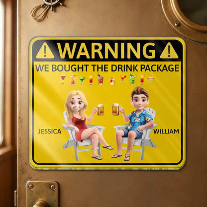 Couple Cruising Warning We Bought The Drink - Personalized Acrylic Magnet