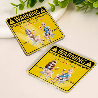 Couple Cruising Warning We Bought The Drink - Personalized Acrylic Magnet