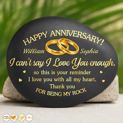 Couple Thank You For Being My Rock - Personalized Printed Rock