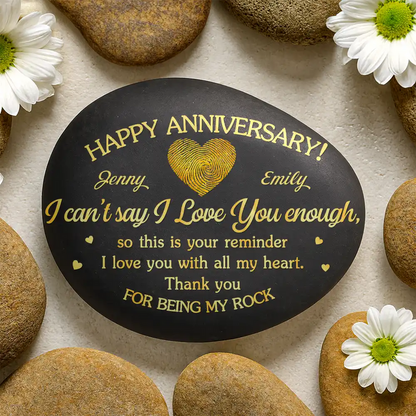 Couple Thank You For Being My Rock - Personalized Printed Rock