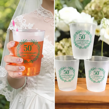 Couple Wedding Anniversary Party - Personalized Frosted Cups