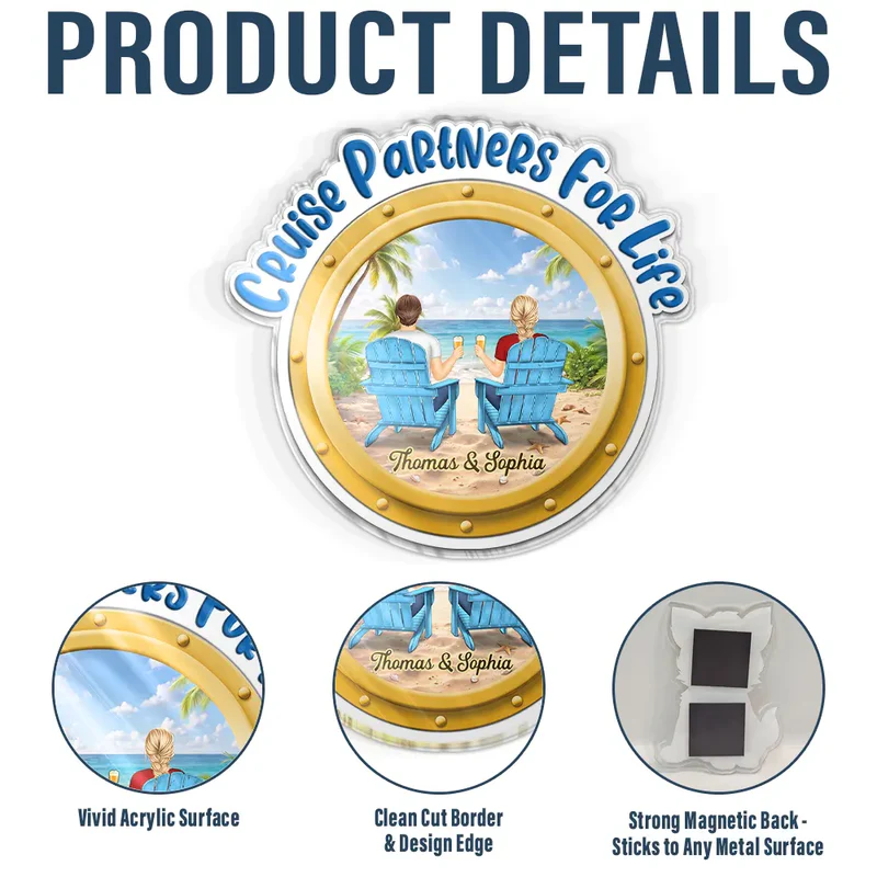 Cruising Partners For Life Backside - Personalized Acrylic Magnet