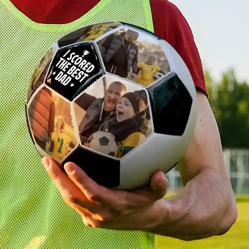 Custom Photo I Scored The Best Dad - Personalized Soccer Ball