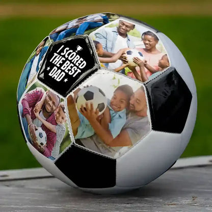 Custom Photo I Scored The Best Dad - Personalized Soccer Ball