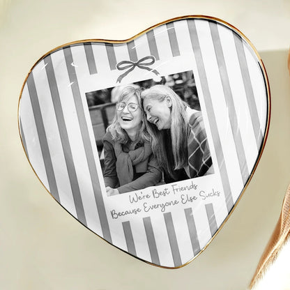 Custom Photo A True Friendship Is A Journey Without An End Besties Portrait - Personalized Ring Dish
