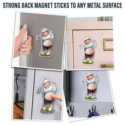Custom Photo Best Dad Papa By Par - Personalized Squishy Acrylic Fridge Magnet