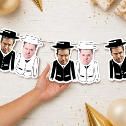 Custom Photo Bride And Groom Face For Wedding, Bachelorette, Bridal Shower - Personalized Garland Banner