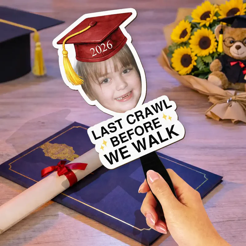 Custom Photo Childhood Look Who's Graduated - Personalized Graduation Handheld Fan