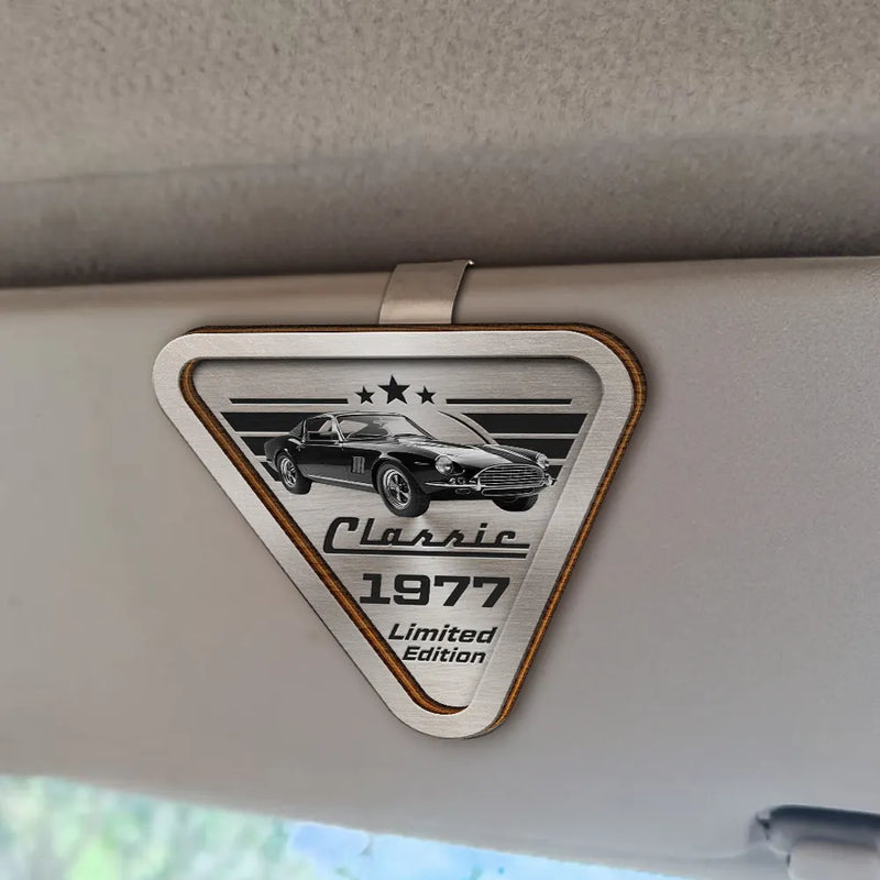 Custom Photo Classic Car Limited Edition - Personalized Custom Shaped Car Visor Clip