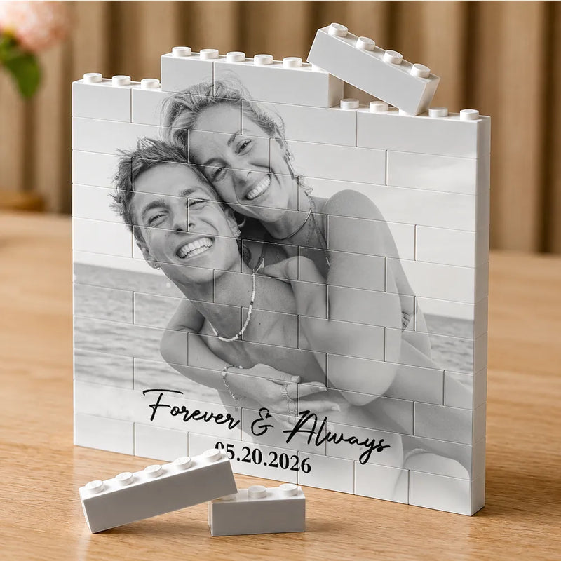 Custom Photo Couple Together & Forever - Personalized Building Brick Blocks