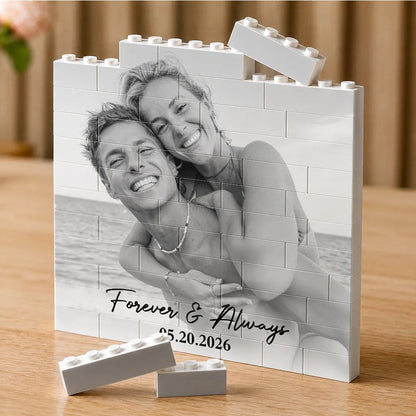 Custom Photo Couple Together & Forever - Personalized Building Brick Blocks