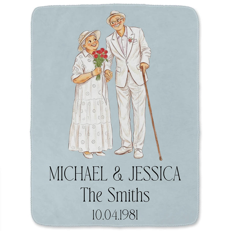 Custom Photo Couples Wedding Engaged Bachelor Party - Personalized Fleece Blanket, Sherpa Blanket