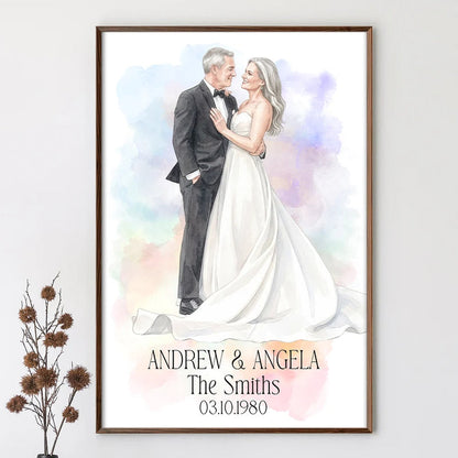 Custom Photo Couples Wedding Engaged Bachelor Party - Personalized Poster
