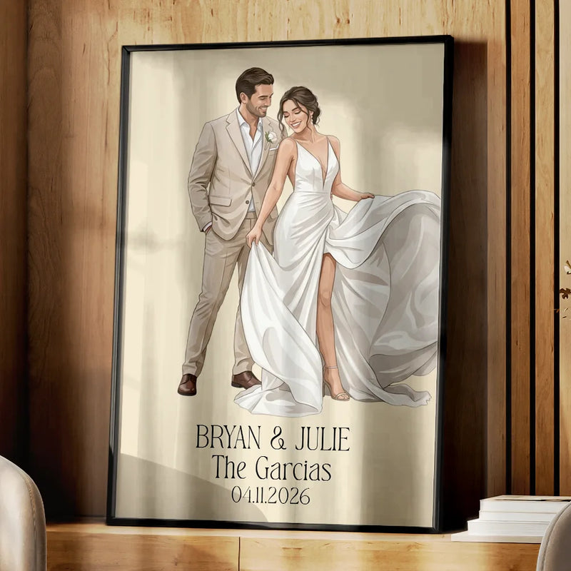 Custom Photo Couples Wedding Engaged Bachelor Party - Personalized Poster