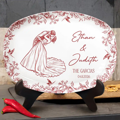 Custom Photo Couples Wedding Engaged Bachelor Party - Personalized Plate