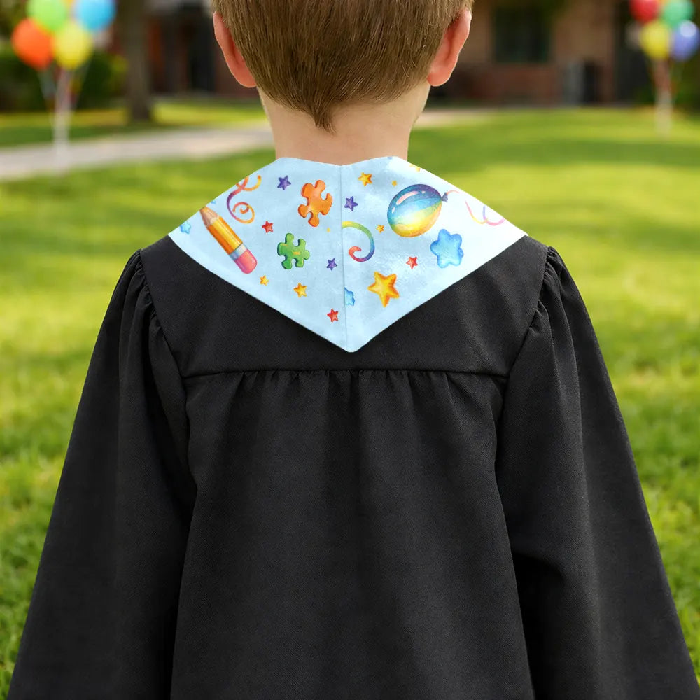 Custom Photo Cute Graduation Kid Rainbow - Personalized Kid Graduation Stole