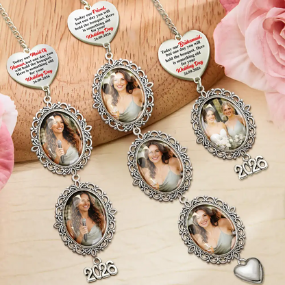 Custom Photo Here Is Something Old For Your Wedding Day - Personalized Wedding Charm