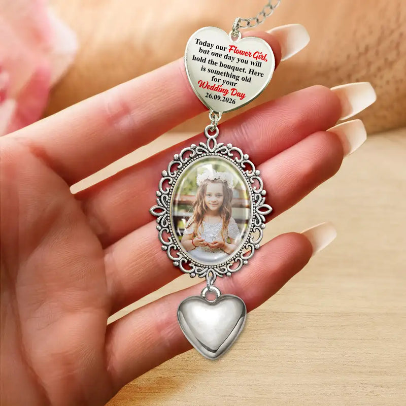 Custom Photo Here Is Something Old For Your Wedding Day - Personalized Wedding Charm