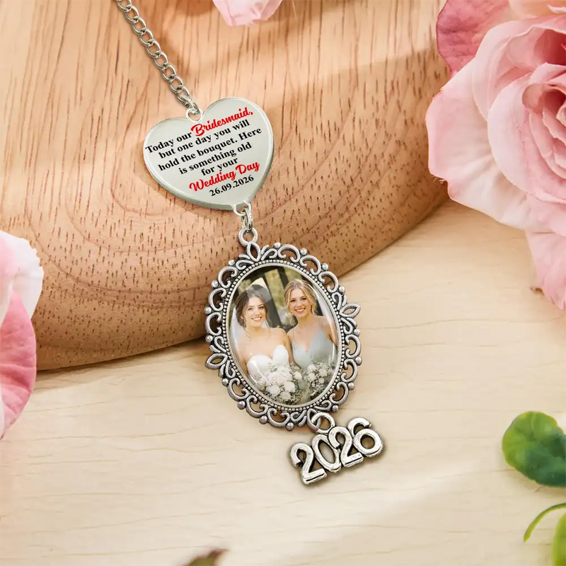Custom Photo Here Is Something Old For Your Wedding Day - Personalized Wedding Charm