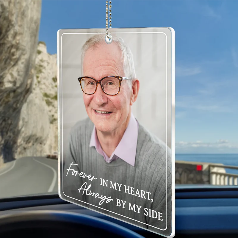 Custom Photo I'm Always With You Memorial Family Portrait - Personalized Acrylic Car Hanger