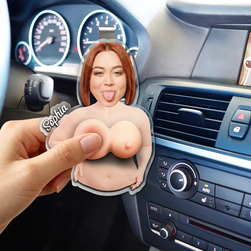 Custom Photo Just One More Poke - Personalized Squishy Acrylic Car Visor Clip