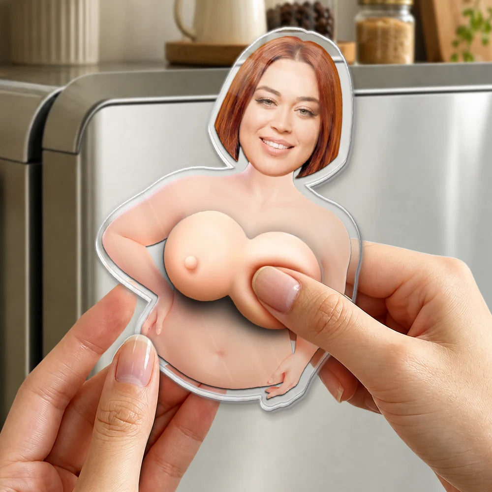 Custom Photo Just One More Poke - Personalized Squishy Acrylic Fridge Magnet