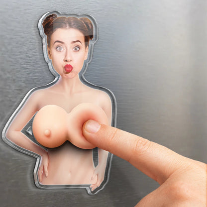 Custom Photo Just One More Poke - Personalized Squishy Acrylic Fridge Magnet