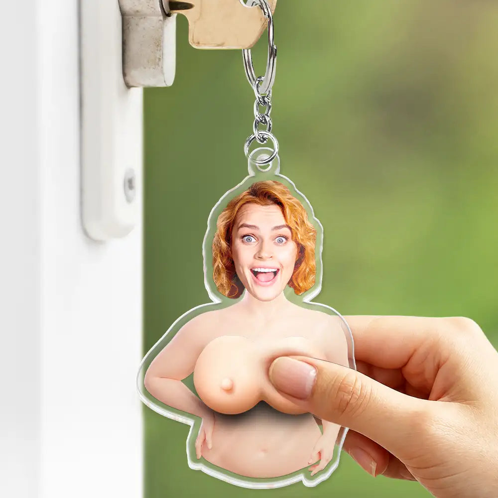 Custom Photo Just One More Poke - Personalized Squishy Acrylic Keychain