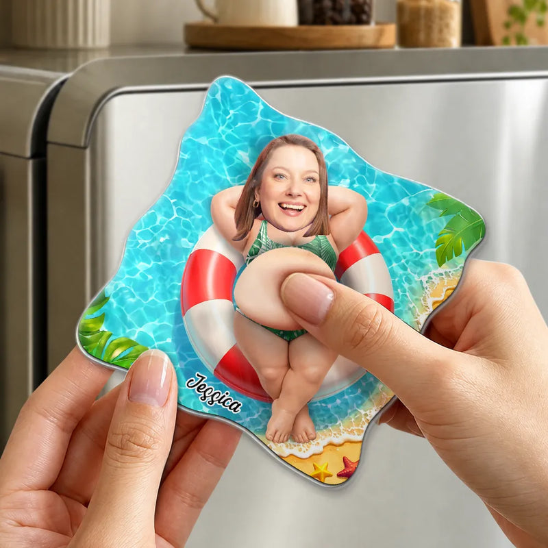 Custom Photo Life Is Better At The Beach - Personalized Squishy Acrylic Fridge Magnet