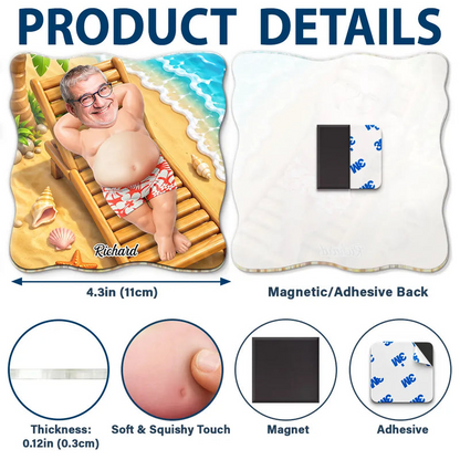 Custom Photo Life Is Better At The Beach - Personalized Squishy Acrylic Fridge Magnet
