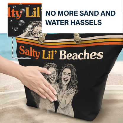 Custom Photo Pencil Sketch Besties Trip Retro - Personalized Beach Bag