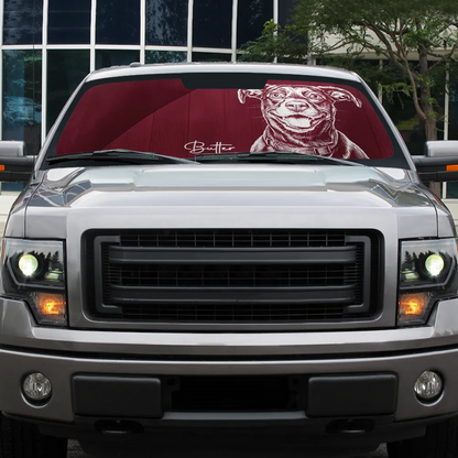 Custom Photo Pencil Sketch Dog Cat Funny Portrait - Personalized Auto Sunshade