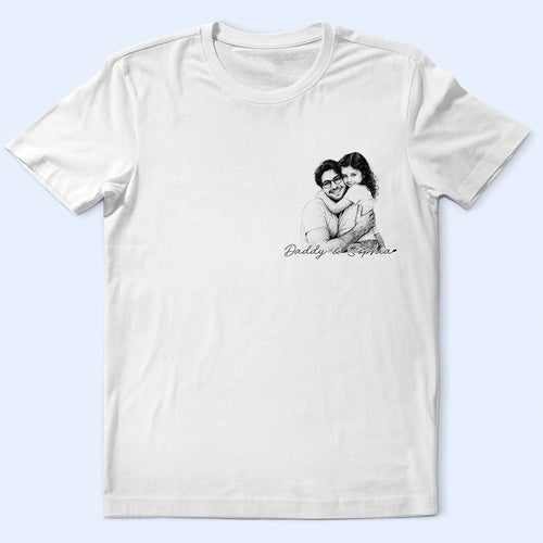 Custom Photo Pencil Sketch Family Dog Cat Portrait - Personalized T Shirt