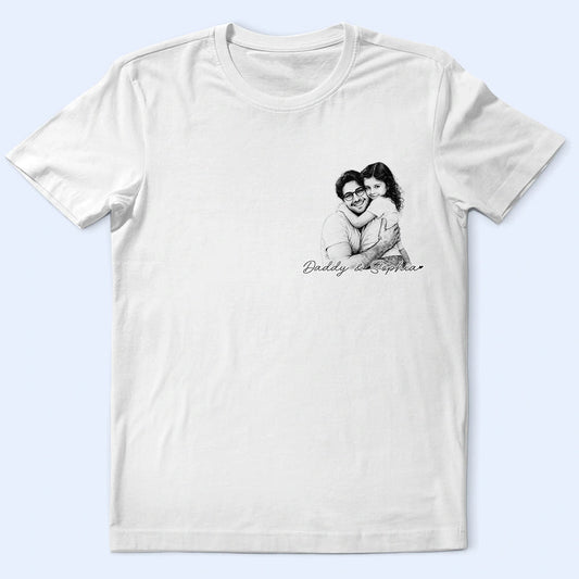 Custom Photo Pencil Sketch Family Dog Cat Portrait - Personalized T Shirt