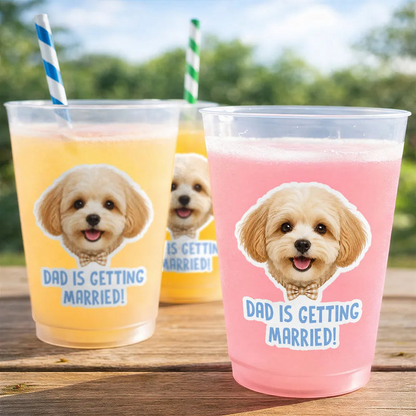 Custom Photo Pet Face Bachelorette Party - Personalized Frosted Cups