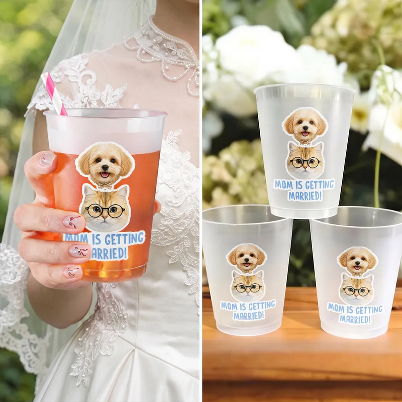 Custom Photo Pet Face Bachelorette Party - Personalized Frosted Cups
