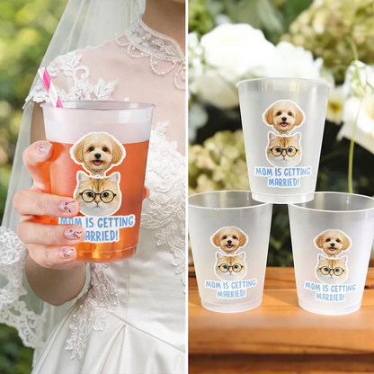 Custom Photo Pet Face Bachelorette Party - Personalized Frosted Cups