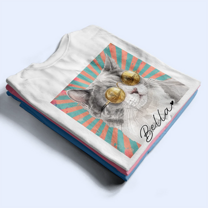 Custom Photo Realistic Watercolor Art Dog Cat Dad Mom Pet Lover Hand Punch - Personalized T Shirt