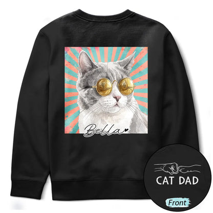 Custom Photo Realistic Watercolor Art Dog Cat Dad Mom Pet Lover Hand Punch - Personalized T Shirt